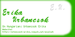 erika urbancsok business card